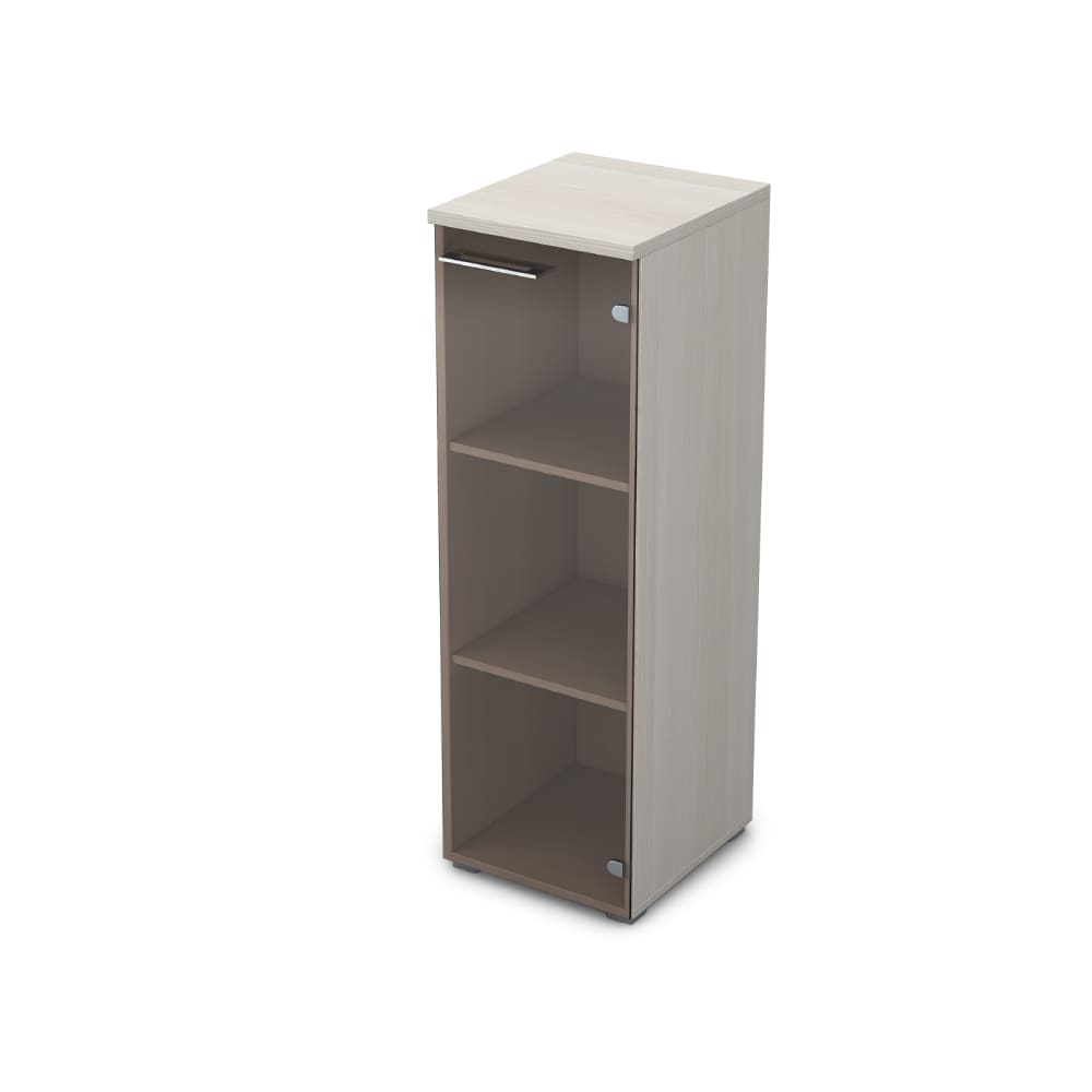 Пенал средний со стеклом 400x450x1245 бронза (Ivory, 400x450x1245, тонированная бронза)