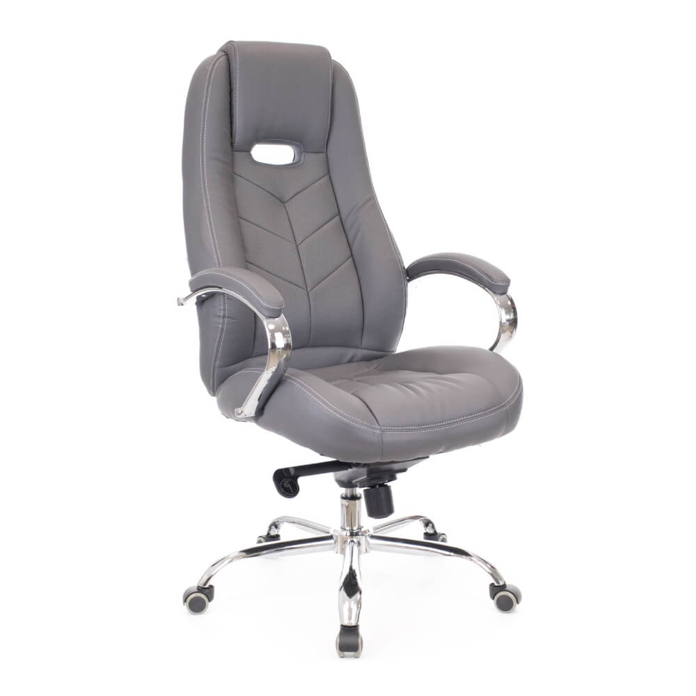 Кресло руководителя Дрифт М/Drift M 64x70x122-127 (Цвет: Серый, 64x70x122-127, экокожа. Хромированная.)