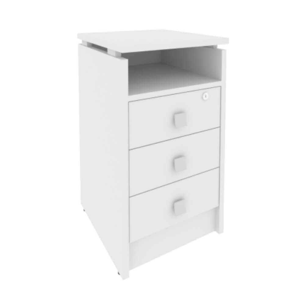 Тумба приставная 3 ящ. с фолдингом 420x450x750 (Белый, 420x450x750)