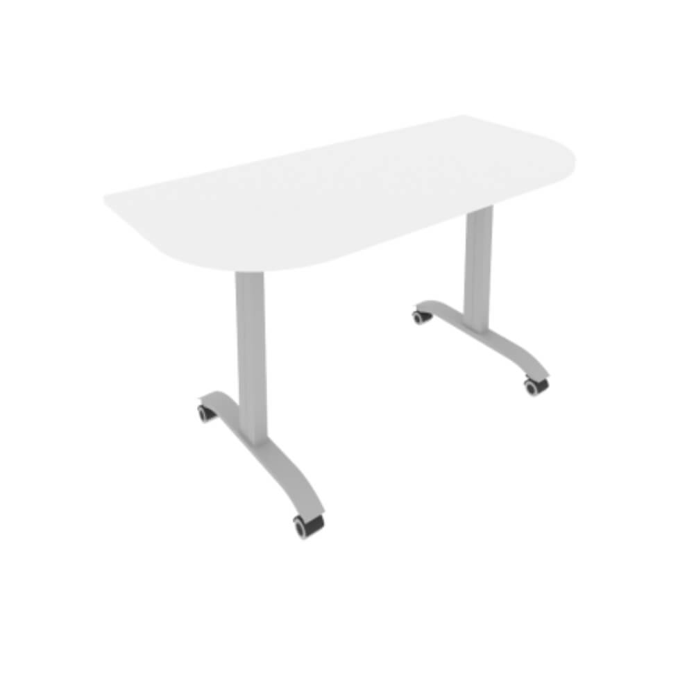 Стол радиусный складной мобильный 1400x650x757 (Белый, 1400x650x757)