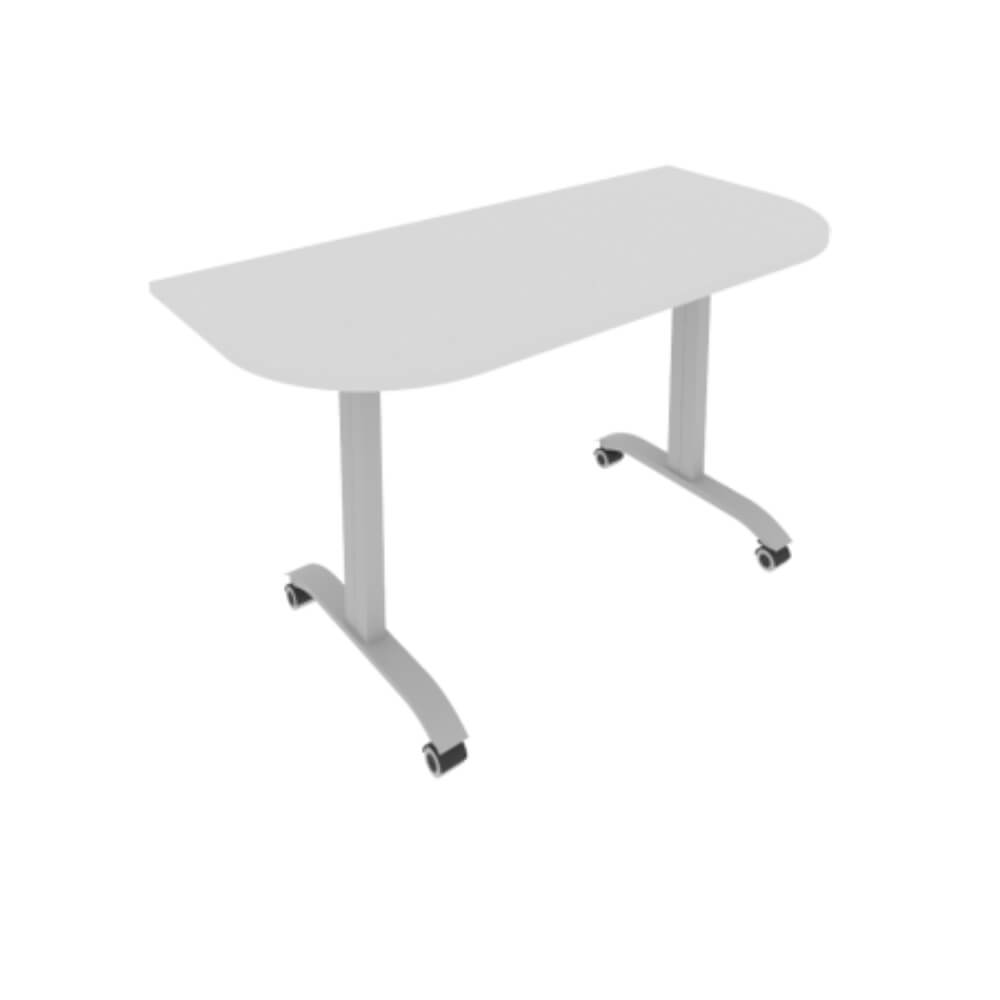 Стол радиусный складной мобильный 1400x650x757 (Серый, 1400x650x757)