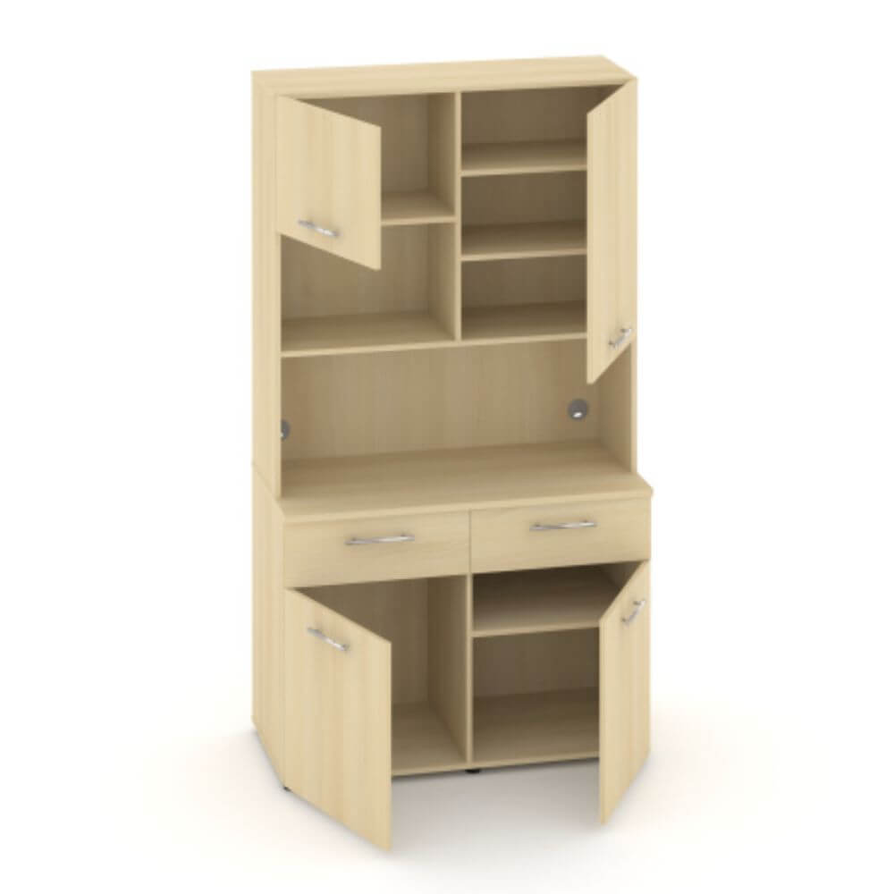 Офисная мини-кухня Вариант № 1 1200x600/420x2175 (Акация Лорка, 1200x600/420x2175)