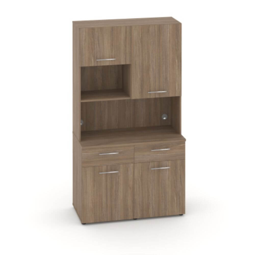 Офисная мини-кухня Вариант № 1 1200x600/420x2175 (Дуб Аризона, 1200x600/420x2175)