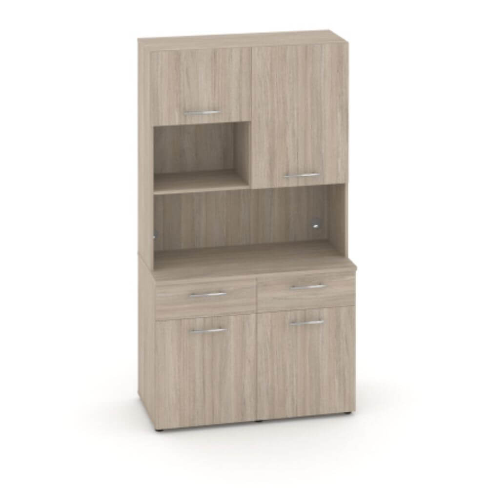 Офисная мини-кухня Вариант № 1 1200x600/420x2175 (Дуб Аттик, 1200x600/420x2175)