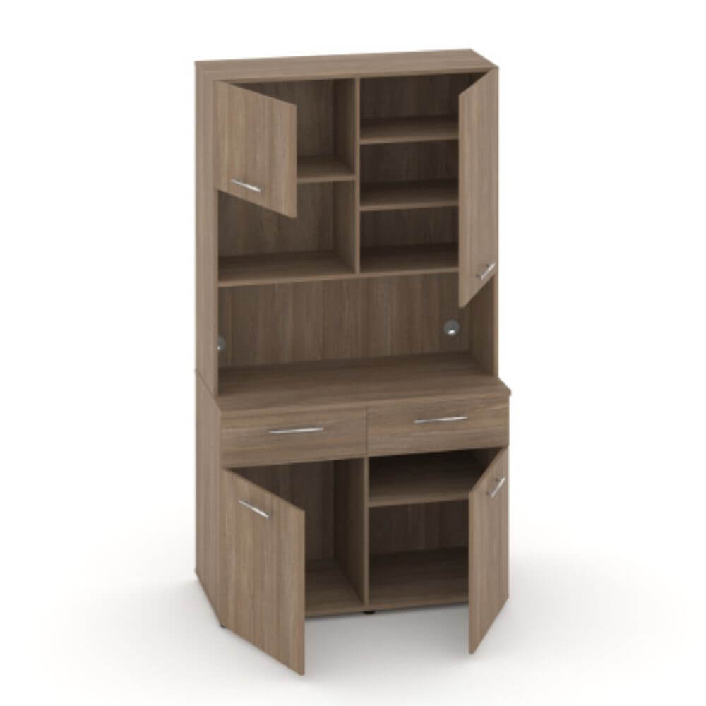 Офисная мини-кухня Вариант № 1 1200x600/420x2175 (Дуб Аризона, 1200x600/420x2175)