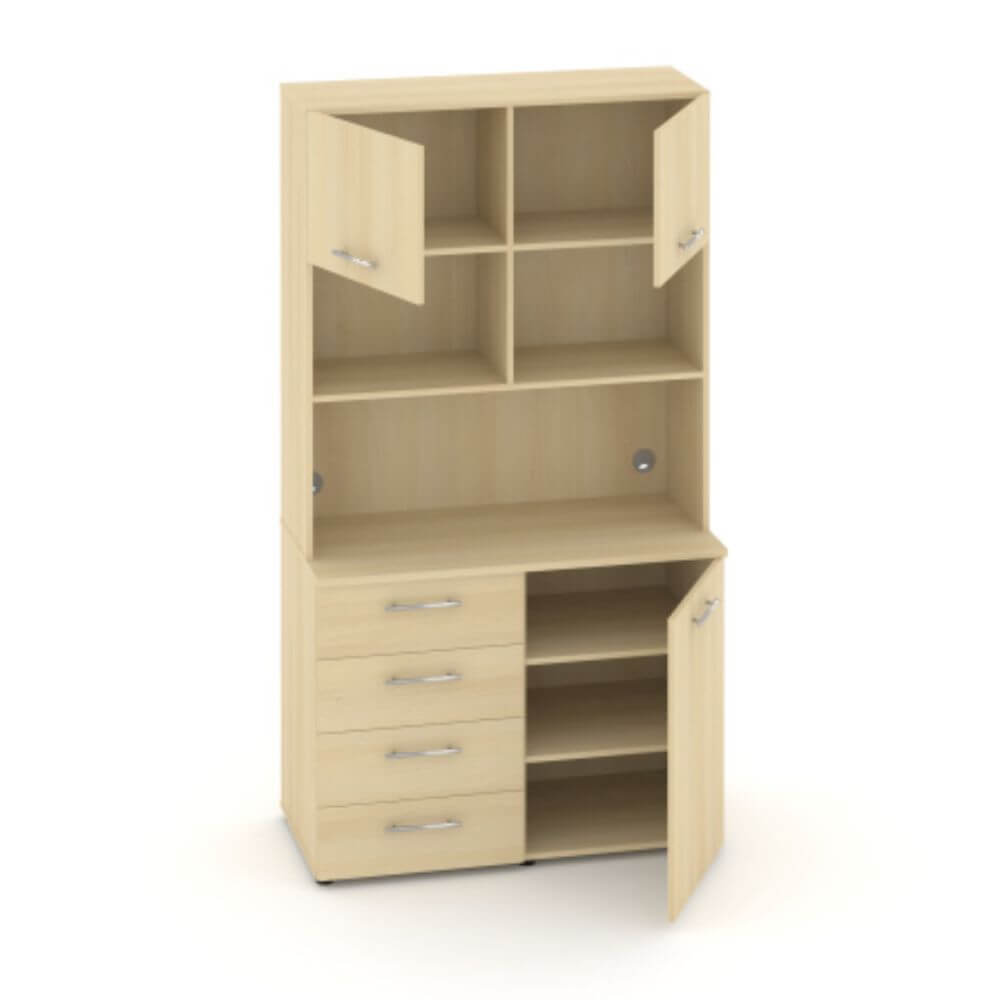 Офисная мини-кухня Вариант №2 1200x600/420x2175 (Акация Лорка, 1200x600/420x2175)