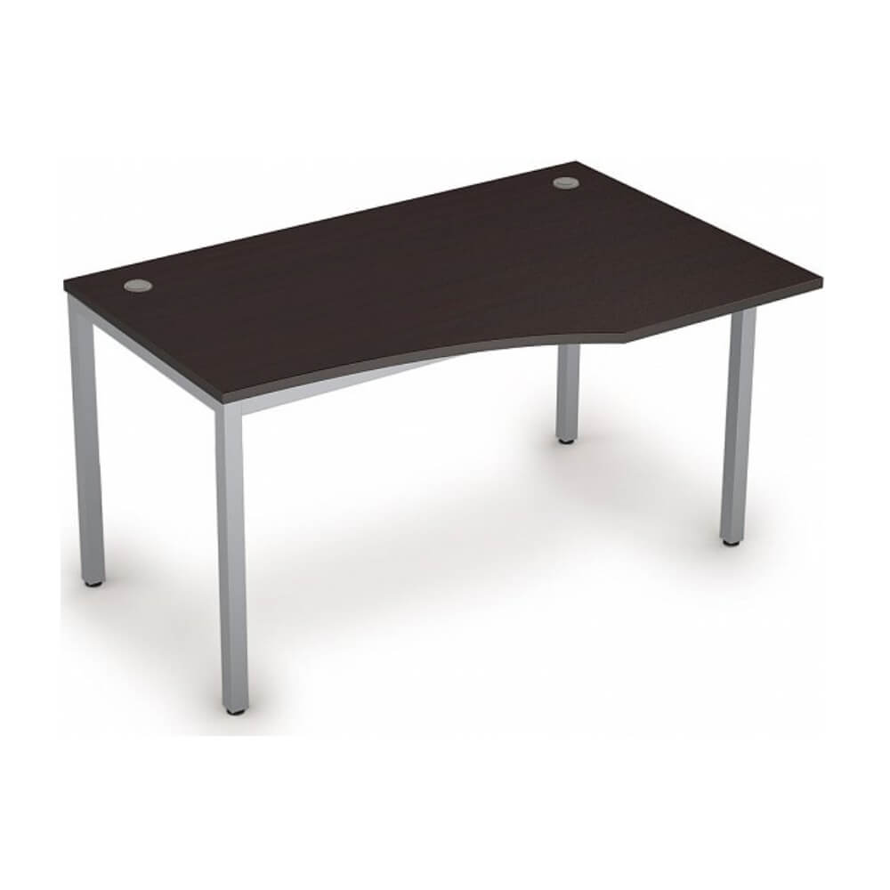 Стол эргономичный правый на м/к правый 1400x900x750 (60x30) (Венге/алюминий матовый, 1400x900x750)