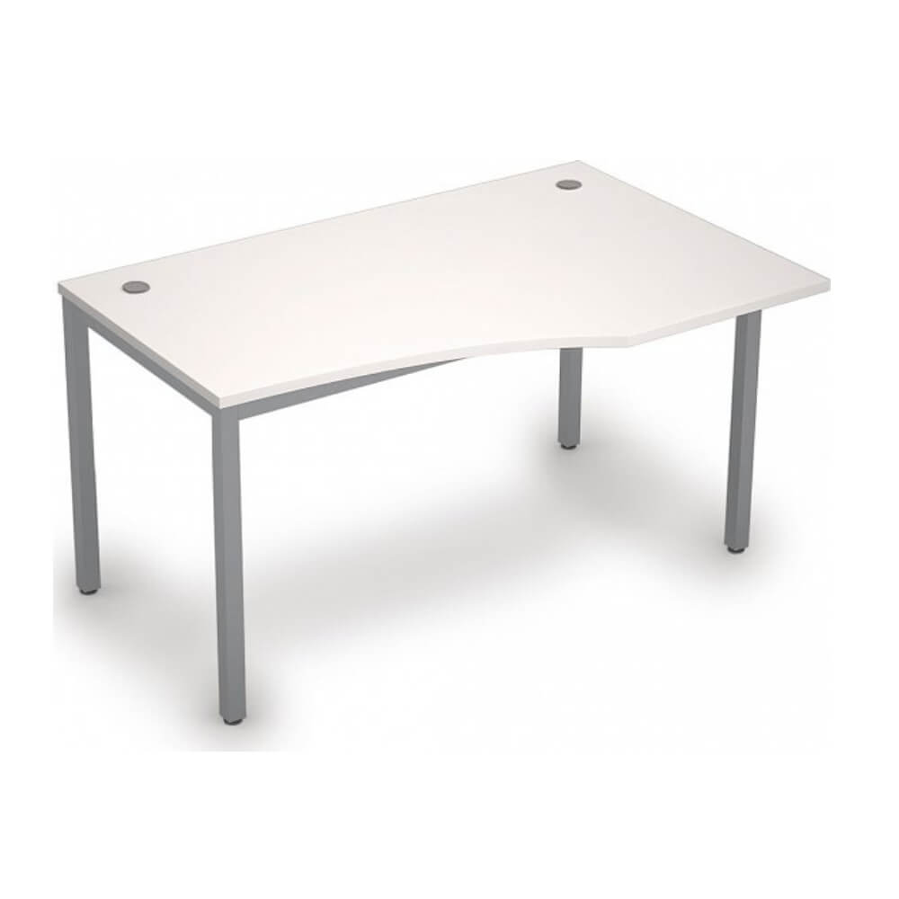 Стол эргономичный правый на м/к правый 1400x900x750 (60x30) (Белый/алюминий матовый, 1400x900x750)