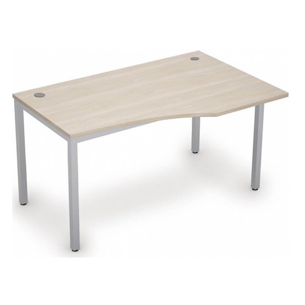Стол эргономичный правый на м/к правый 1400x900x750 (60x30) (Шамони Светлый/алюминий матовый, 1400x900x750)