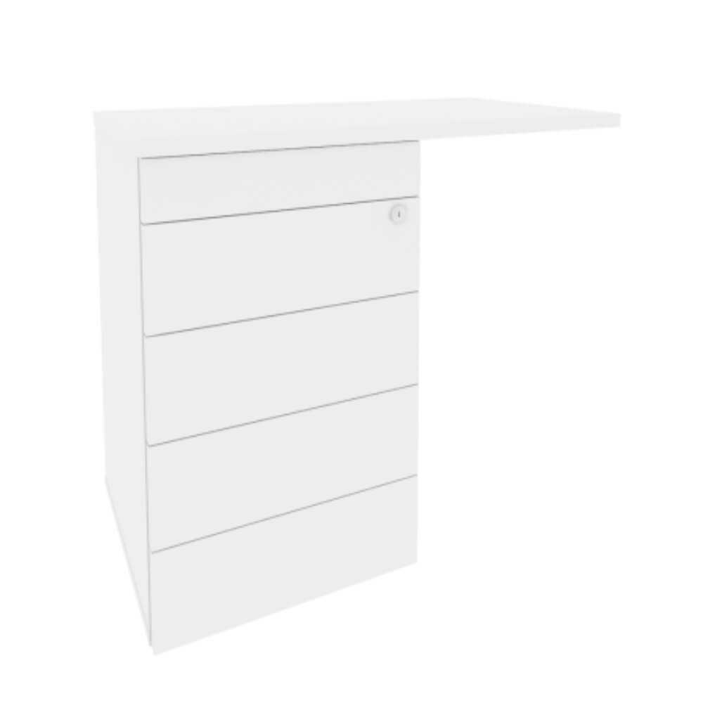 Тумба приставная (TIP-ON) левая/правая 842x460x750 (Белый Бриллиант, 842x460x750)