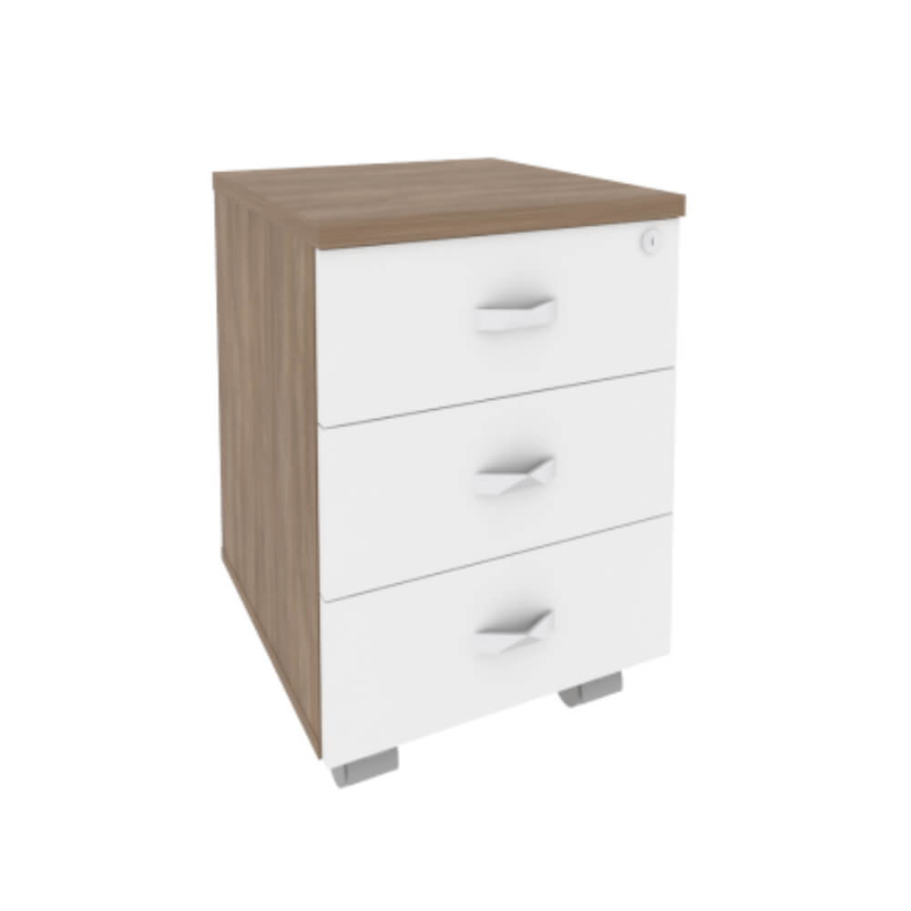Тумба мобильная 3 ящ. 432x460x611 (Дуб Аризона/Белый Бриллиант, 432x460x611)