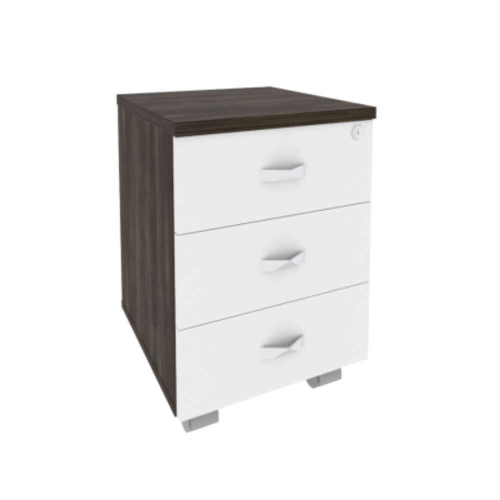 Тумба мобильная 3 ящ. 432x460x611 (Дуб Мали/Белый Бриллиант, 432x460x611)