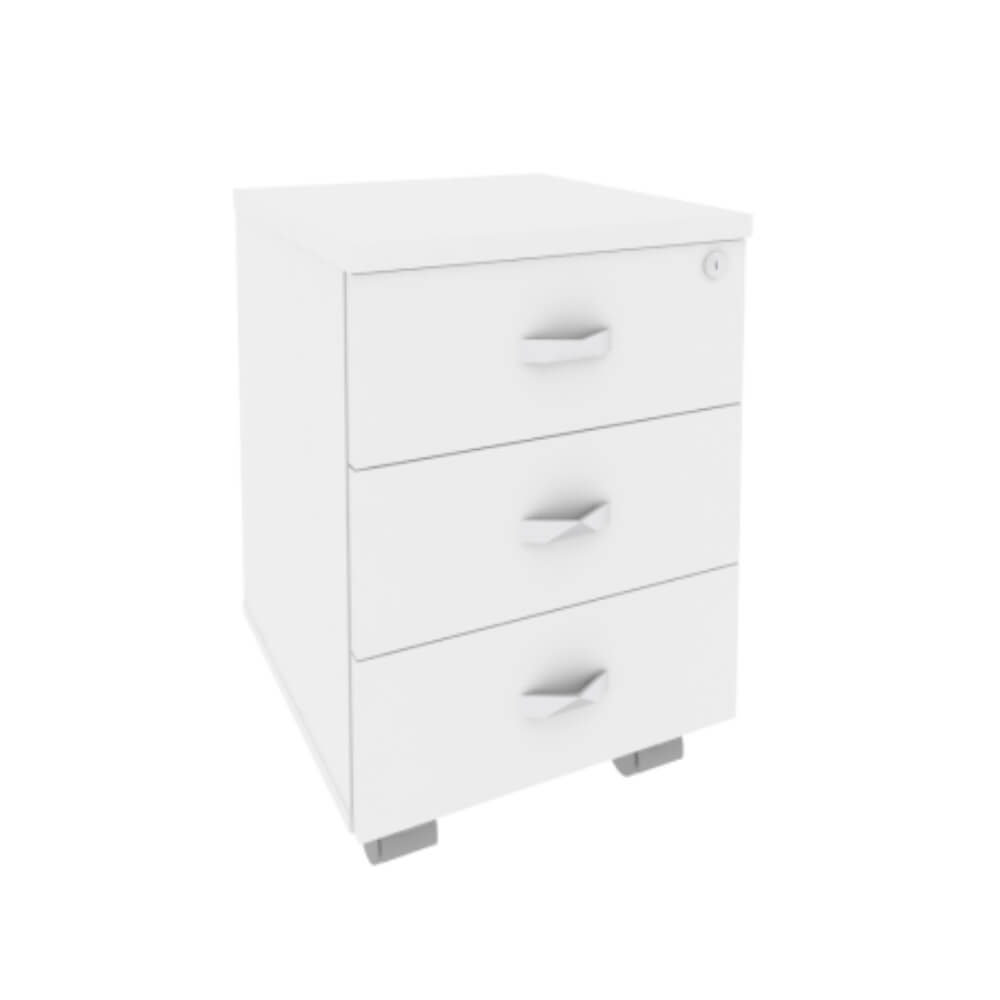 Тумба мобильная 3 ящ. 432x460x611 (Белый Бриллиант, 432x460x611)