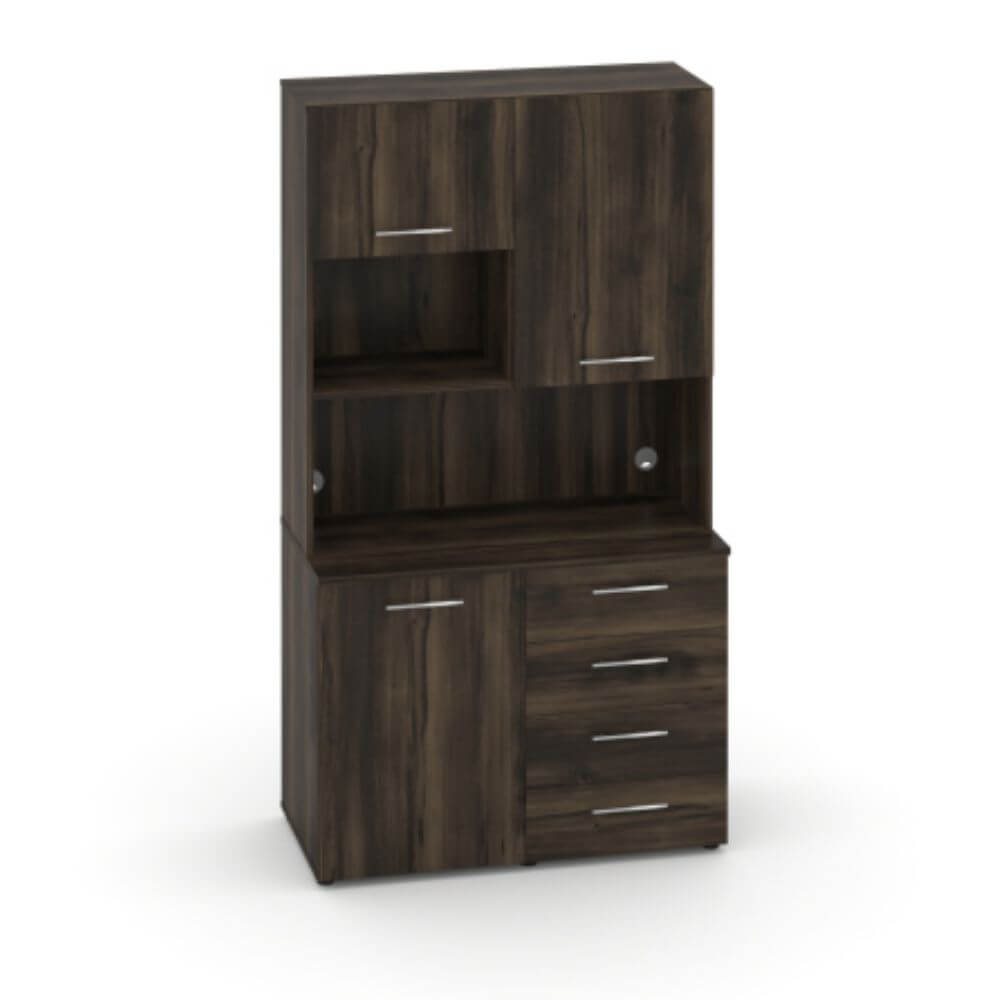 Офисная мини-кухня Вариант №4 1200x600/420x2175 (Дуб Мали, 1200x600/420x2175)