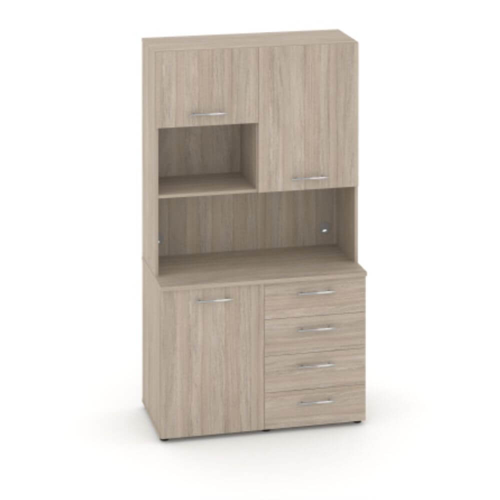 Офисная мини-кухня Вариант №4 1200x600/420x2175 (Дуб Аттик, 1200x600/420x2175)