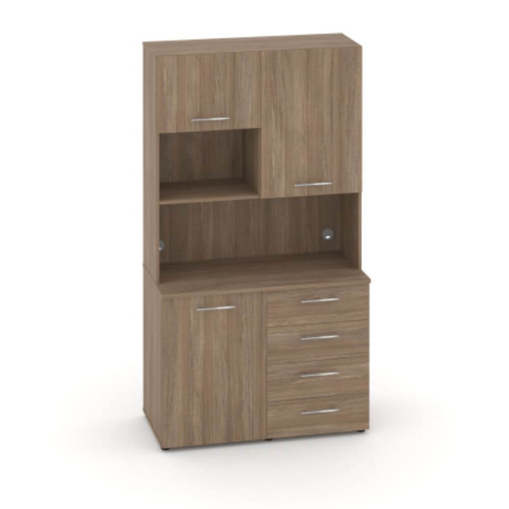 Офисная мини-кухня Вариант №4 1200x600/420x2175 (Дуб Аризона, 1200x600/420x2175)