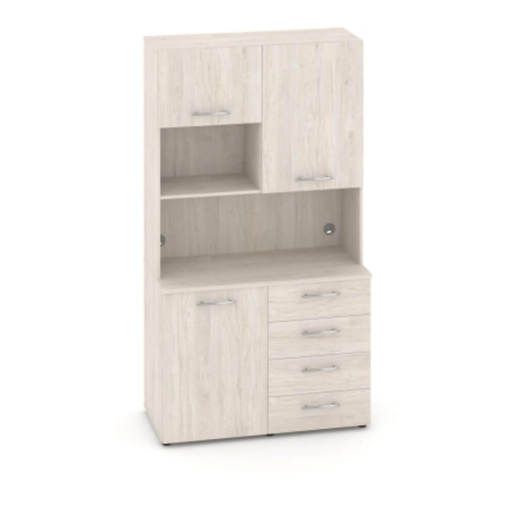 Офисная мини-кухня Вариант №4 1200x600/420x2175 (Денвер Светлый, 1200x600/420x2175)