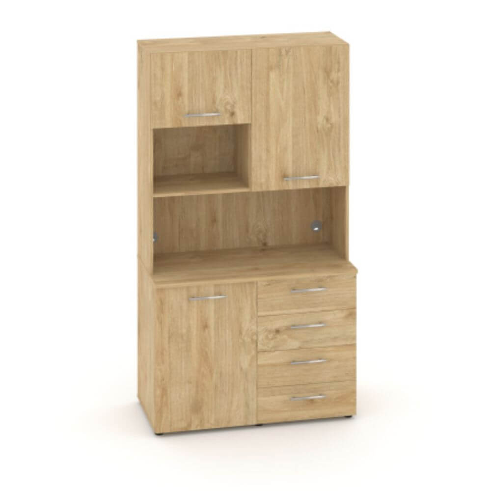 Офисная мини-кухня Вариант №4 1200x600/420x2175 (Тиквуд Светлый, 1200x600/420x2175)