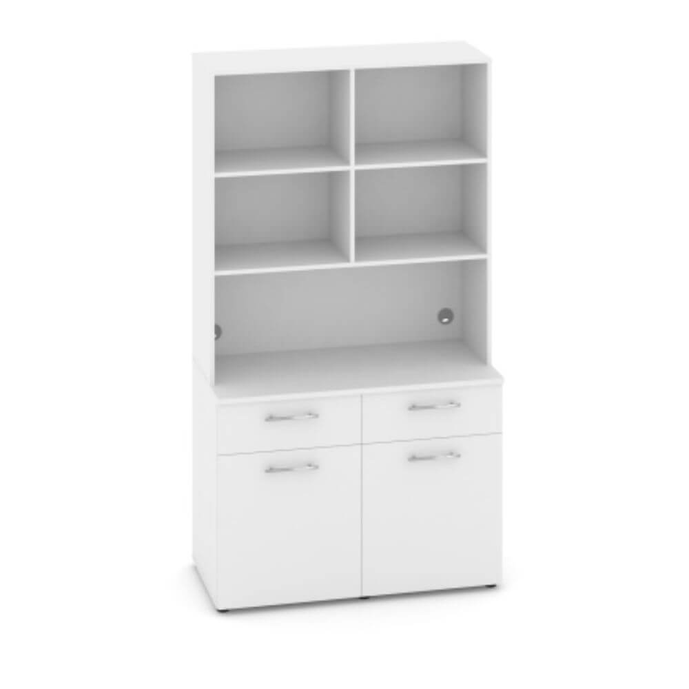 Офисная мини-кухня Вариант №8 1200x600/420x2175 (Белый Бриллиант, 1200x600/420x2175)