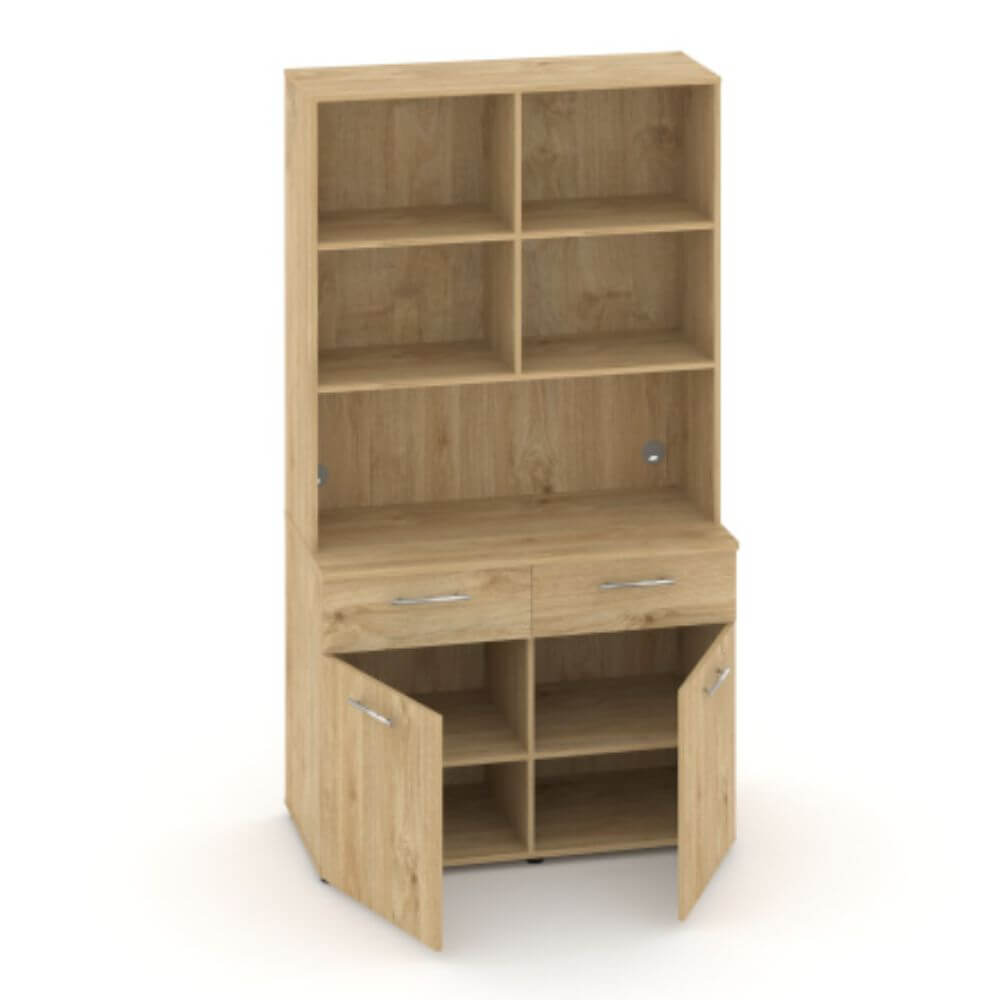 Офисная мини-кухня Вариант №8 1200x600/420x2175 (Тиквуд Светлый, 1200x600/420x2175)