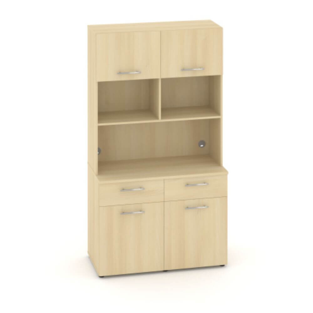 Офисная мини-кухня Вариант №9 1200x600/420x2175 (Акация Лорка, 1200x600/420x2175)