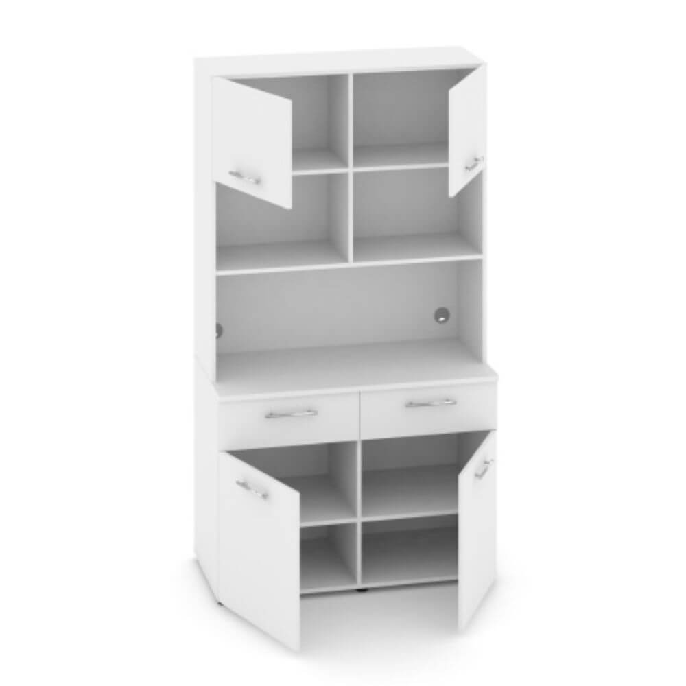 Офисная мини-кухня Вариант №9 1200x600/420x2175 (Белый Бриллиант, 1200x600/420x2175)