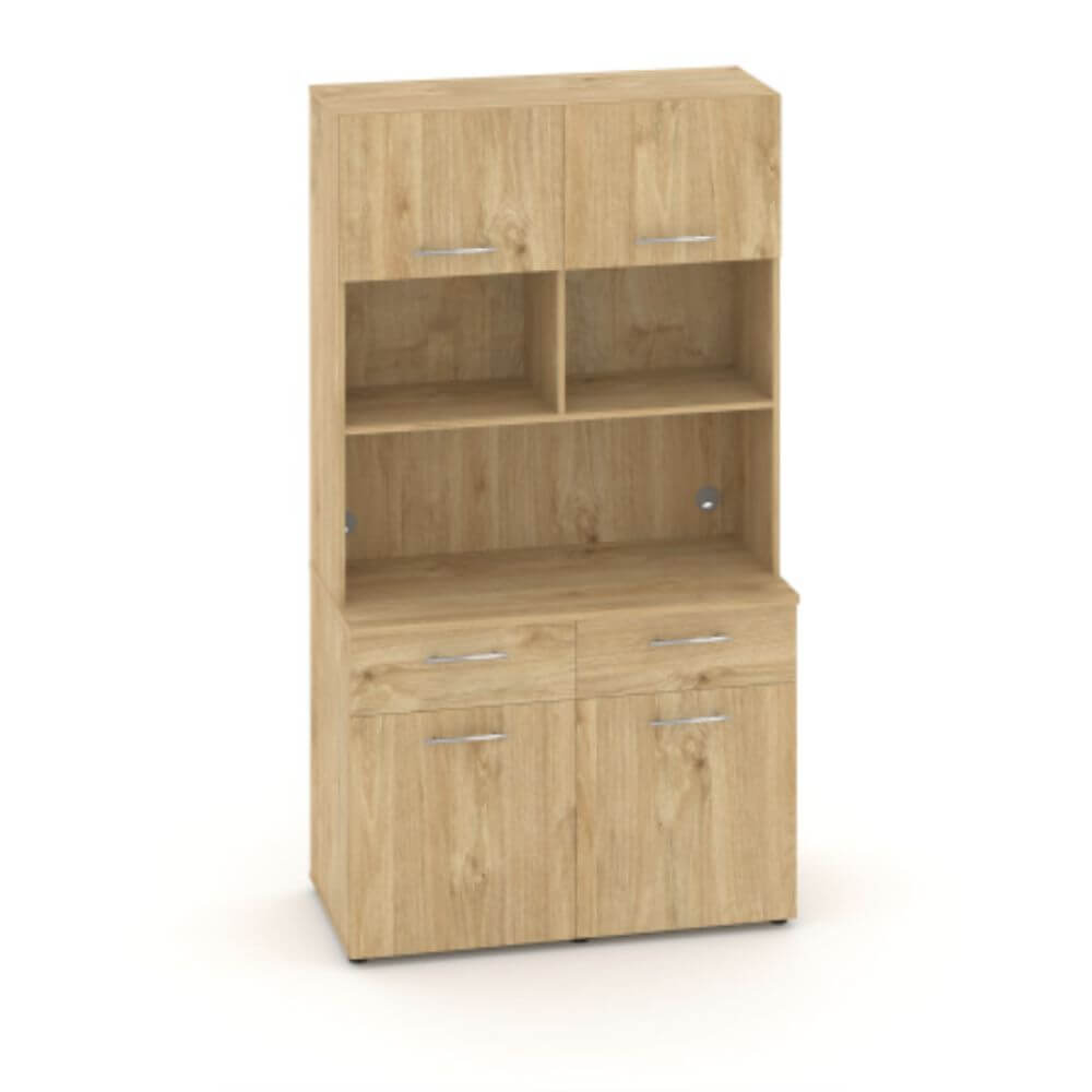 Офисная мини-кухня Вариант №9 1200x600/420x2175 (Тиквуд Светлый, 1200x600/420x2175)