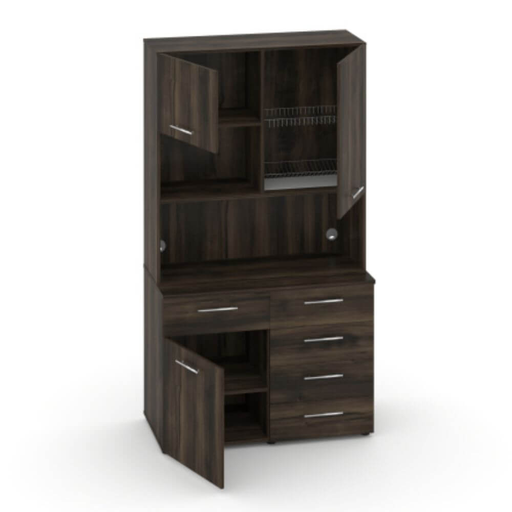 Офисная мини-кухня  Вариант №10 1200x600/420x2175 (Дуб Мали, 1200x600/420x2175)