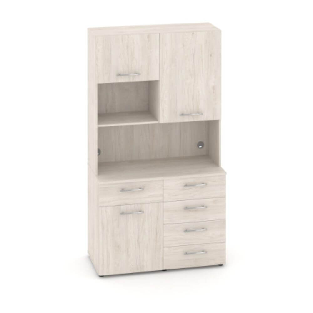 Офисная мини-кухня  Вариант №10 1200x600/420x2175 (Денвер Светлый, 1200x600/420x2175)