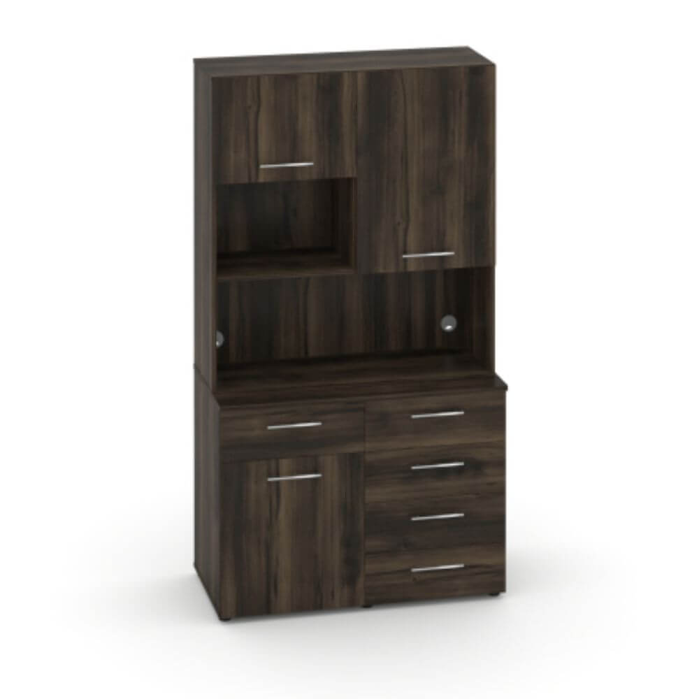 Офисная мини-кухня  Вариант №10 1200x600/420x2175 (Дуб Мали, 1200x600/420x2175)