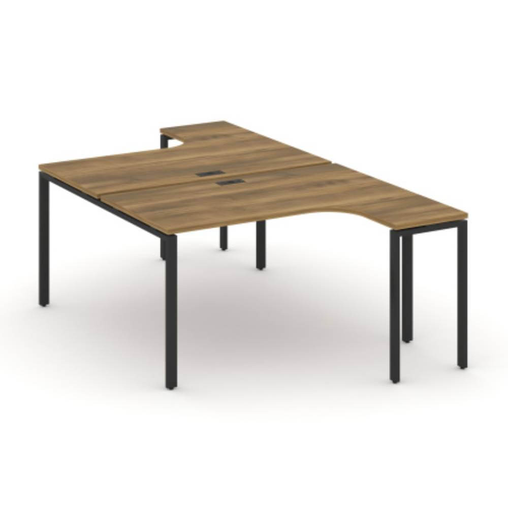 Бенч-система с эргономичным вырезом 1380x1480x750 (Сандал Янтарный/чёрный, 1380x1480x750)