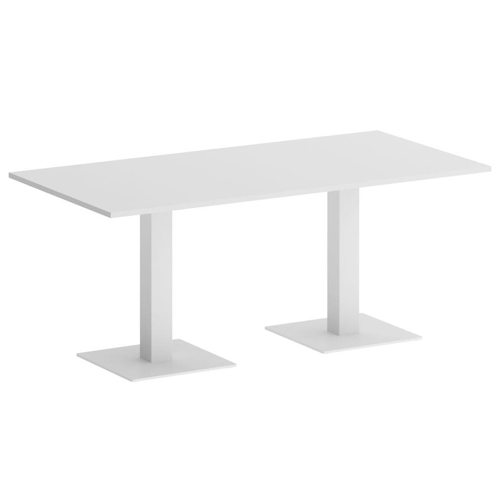 Стол прямой металл белый 1800x900x753 (Белый Бриллиант/белый, 1800x900x753)