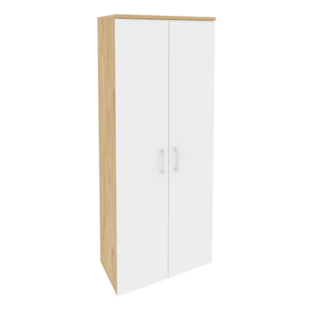 Шкаф высокий широкий 5 ур. 800x420x1977 (Тиквуд Светлый/Белый Бриллиант, 800x420x1977)