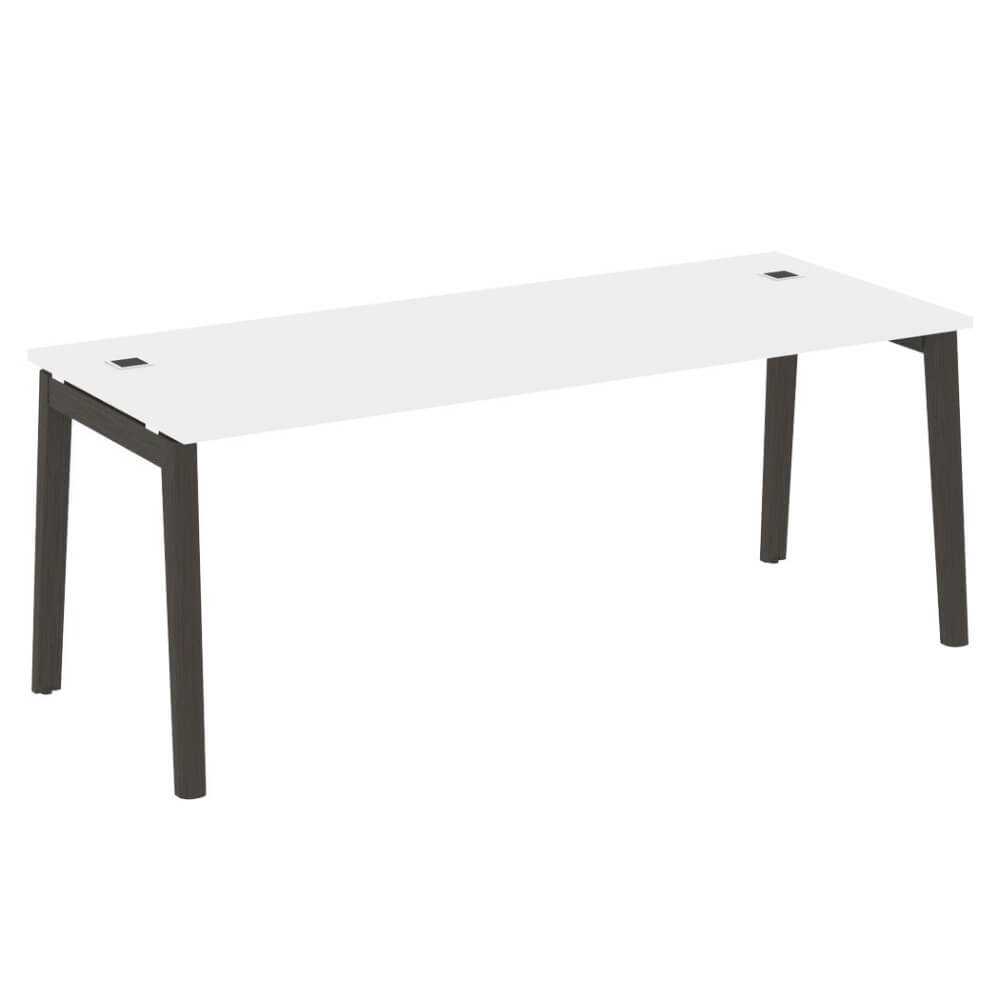 Стол рабочий руководителя 1980x800x750 (Белый Бриллиант/Дуб тёмный, 1980x800x750)