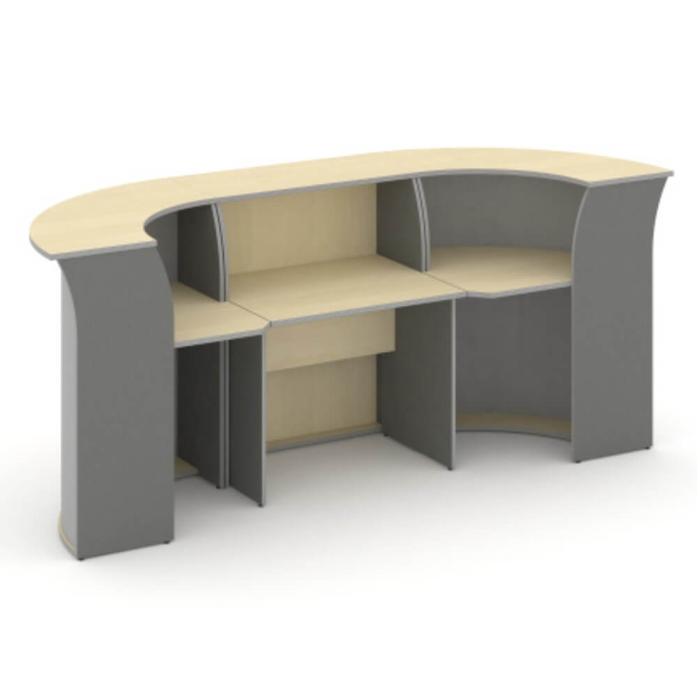 Ресепшен набор вариант №3 2844x950x1150 (Клён Металлик, 2844x950x1150)