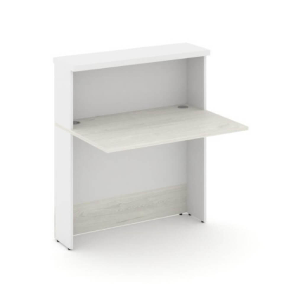 Стойка ресепшн прямая 1000x736x1156 (Дуб Наварра/Белый, 1000x736x1156)