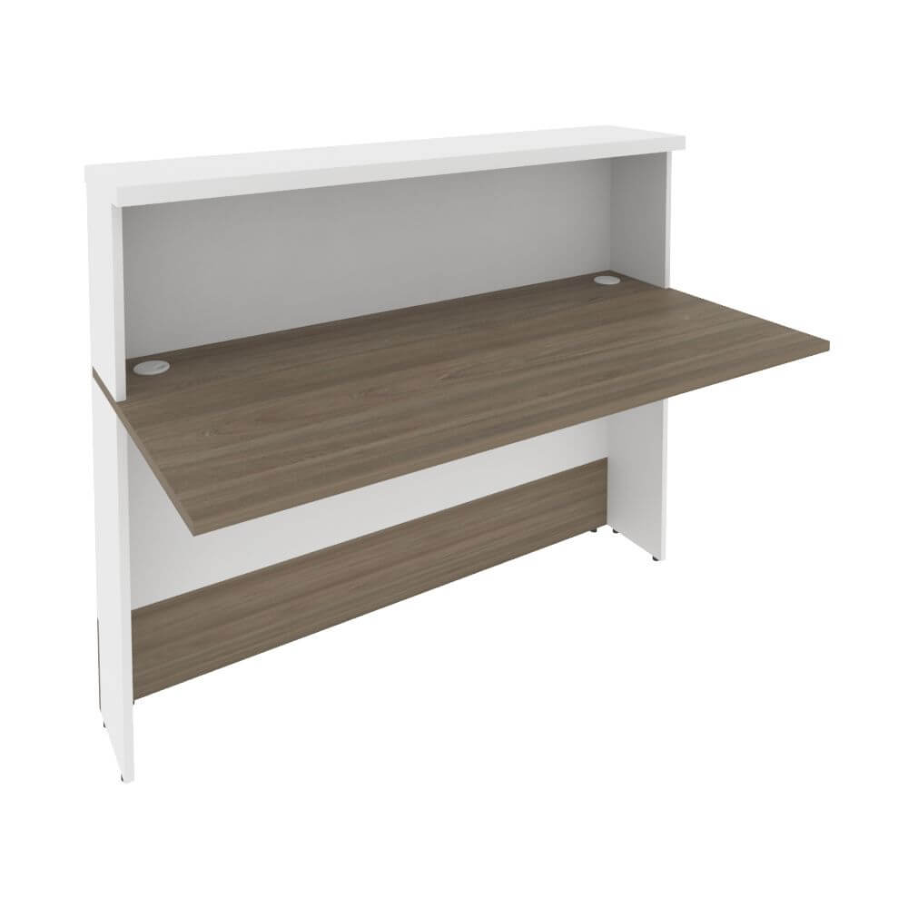 Стойка ресепшн прямая 1400x736x1156 (Вяз Благородный/Белый, 1400x736x1156)