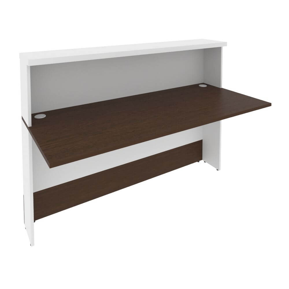 Стойка ресепшн прямая 1600x736x1156 (Венге Цаво/Белый, 1600x736x1156)