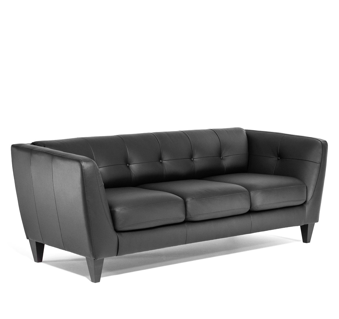 Диван трёхместный Volta 2080x840x750 (Чёрный, 2080x840x750, натуральная кожа/искуственная кожа)