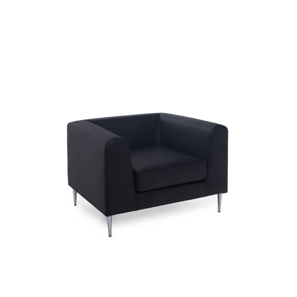 Кресло EVA 1 UP кожа 920x770x620 (Чёрный, 920x770x620, натуральная кожа/хром)