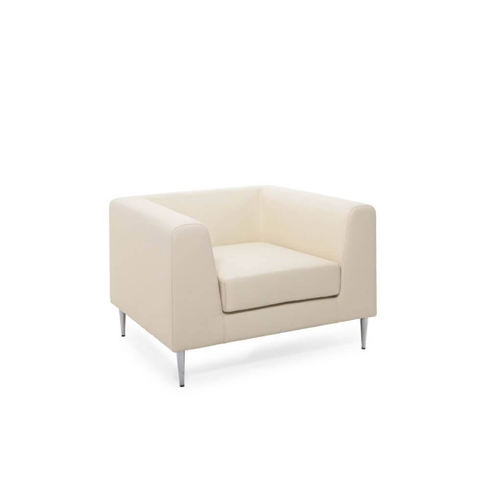 Кресло EVA 1 UP кожа 920x770x620 (Бежевый, 920x770x620, натуральная кожа/хром)