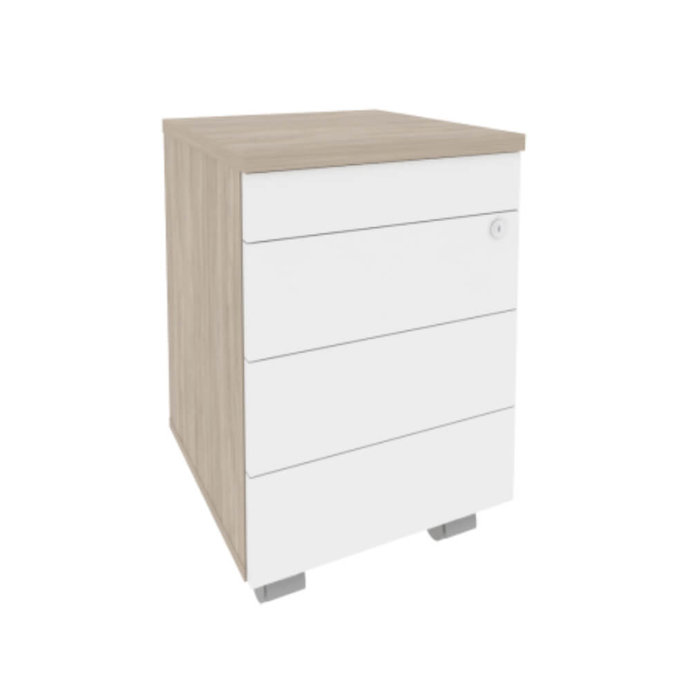 Тумба мобильная (TIP-ON) 432x460x633 (Дуб Аттик/Белый Бриллиант,  432x460x633)