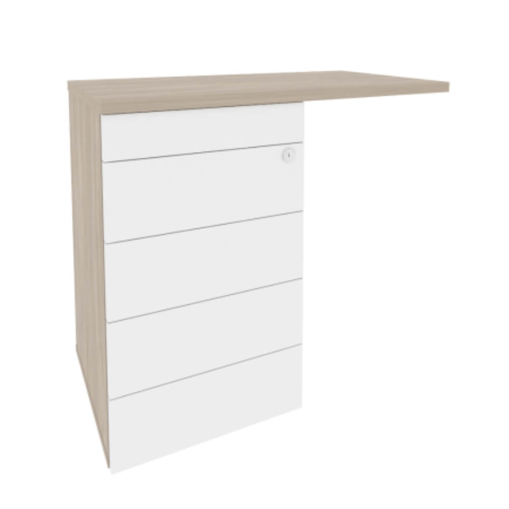 Тумба приставная (TIP-ON) левая/правая Direct 842x460x750 (Дуб Аттик/Белый Бриллиант, 842x460x750)