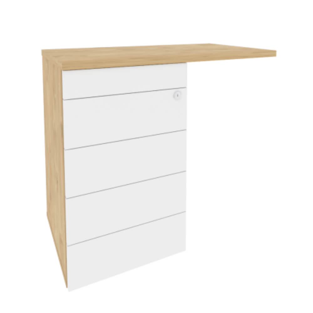 Тумба приставная (TIP-ON) левая/правая Direct 842x460x750 (Тиквуд Светлый/Белый Бриллиант, 842x460x750)