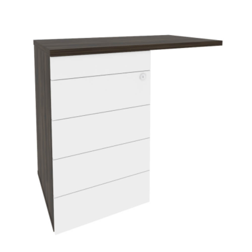 Тумба приставная (TIP-ON) левая/правая Direct 842x460x750 (Дуб Мали/Белый Бриллиант, 842x460x750)