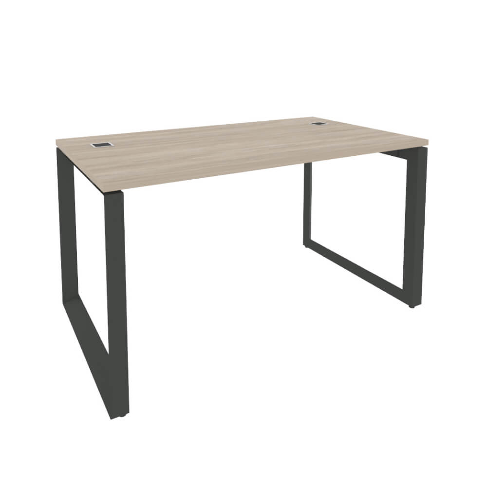 Стол руководителя на О-обр. м/к антрацит 1380x800x750 (Дуб Аттик, 1380x800x750)