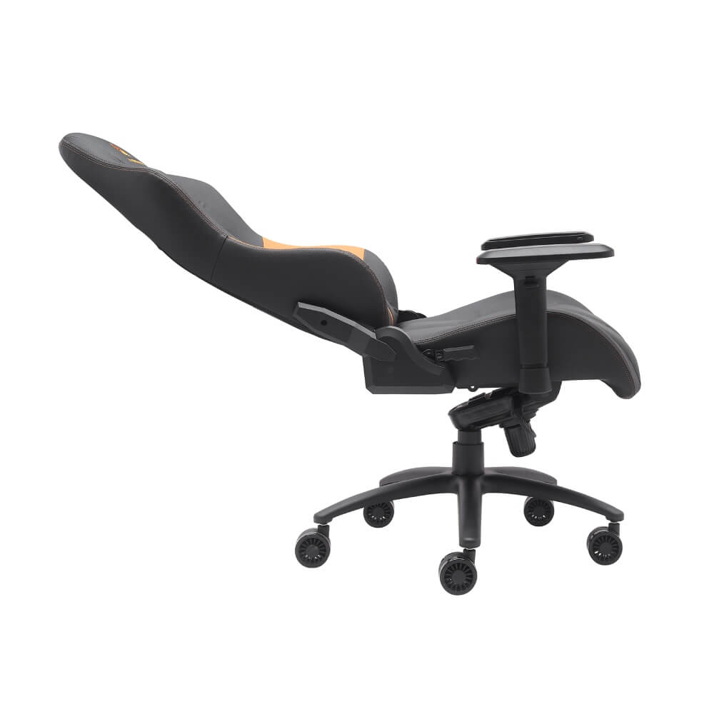 Кресло игровое Everprof Ягуар/Jaguar 72x70x129-137 (Чёрный/Оранжевый, 72x70x129-137, экокожа.)