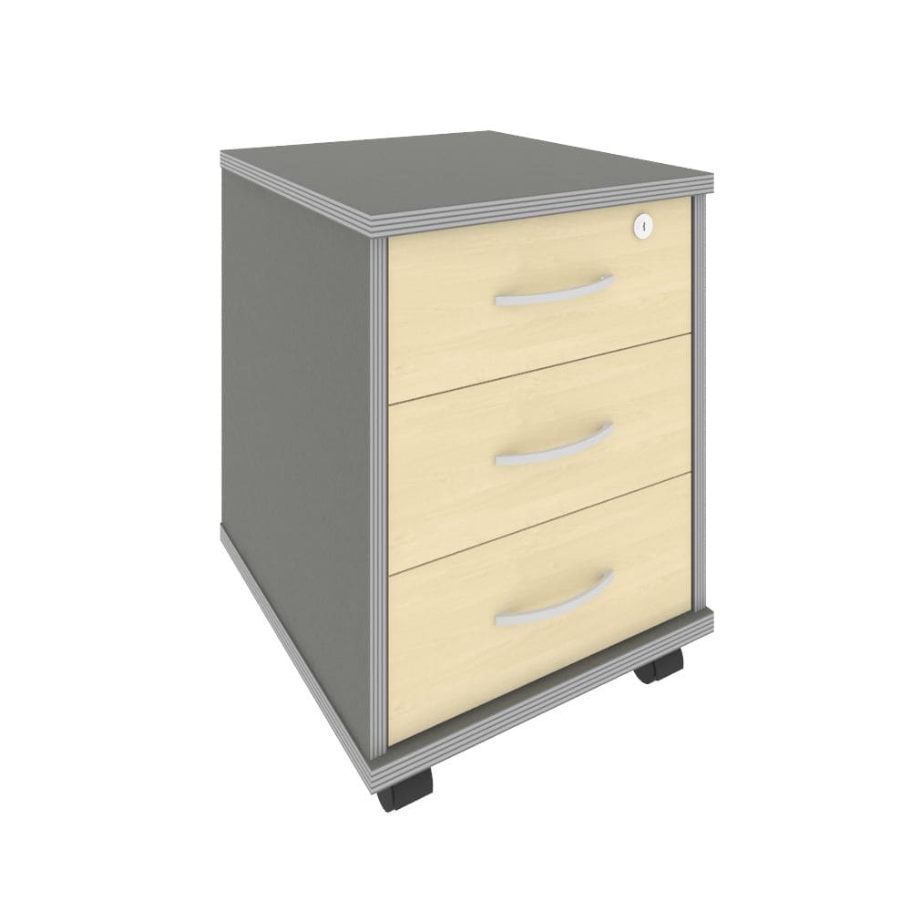 Тумба подкатная 3 ящ. 420x450x556 (Клён Металлик, 420x450x556)