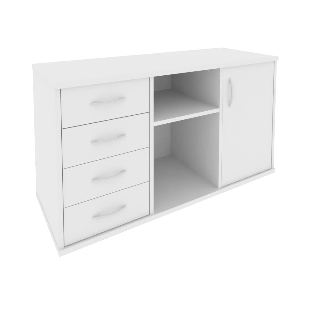 Тумба сервисная под оргтехнику 4 ящ. 1192x450x667 (Белый, 1192x450x667)