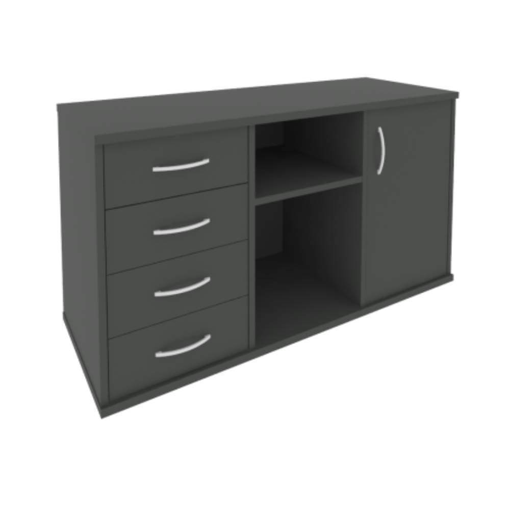 Тумба сервисная под оргтехнику 4 ящ. 1192x450x667 (Антрацит, 1192x450x667)